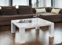 salontafel met glas hoogglans wit