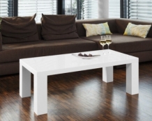 salontafel met glas hoogglans wit