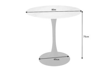 Ronde tafel marmerlook wit 80 cm - afmetingen