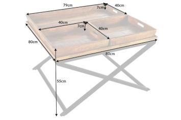 salontafel mango metaal 80 cm