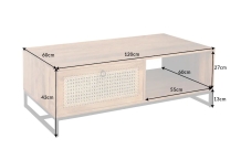 salontafel mangohout rotan 120 cm