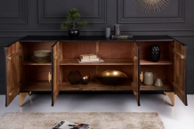 TV Dressoir zwart mangohout 177 cm