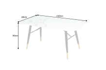 Hoge salontafel wit marmerlook 110 cm