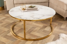 Salontafel set goud marmerlook wit