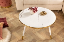 salontafel marmerlook wit goud 60 cm