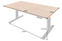 Bureau eiken kleur verstelbaar 160 cm