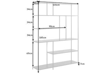 vakkenkast Slim zwart 135 cm