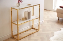 sidetable goud marmerlook 80 cm