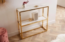 sidetable goud marmerlook 80 cm