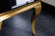 Barock salontafel goud & zwart glas