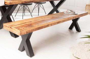 eettafel bank mango hout 160 cm