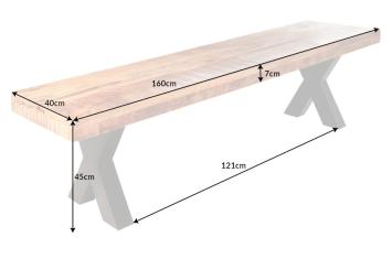 eettafel bank mango hout 160 cm