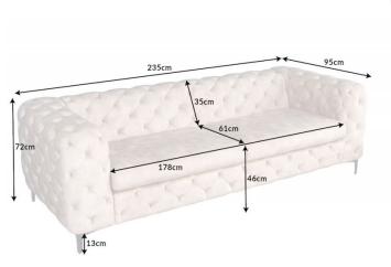 bankstel champagne fluweel 235 cm