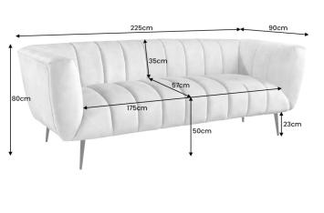 bankstel champagne fluweel 225 cm