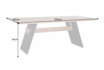 Afmetingen van design eetkamertafel eiken 200 cm