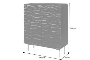 Highboard Wave zwart mangohout 100 cm