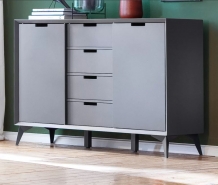 Sideboard grijs en wit 137 cm