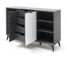 Sideboard grijs en wit 137 cm