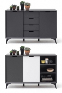 Sideboard grijs en wit 137 cm