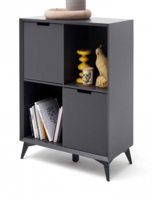 Highboard kast grijs en wit 80 cm