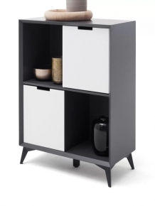 Highboard kast grijs en wit 80 cm