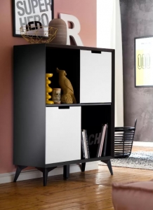 Highboard kast grijs en wit 80 cm