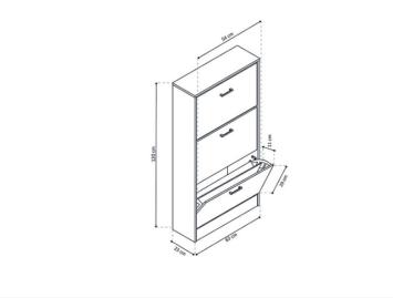 schoenenkast wit 3 kleppen