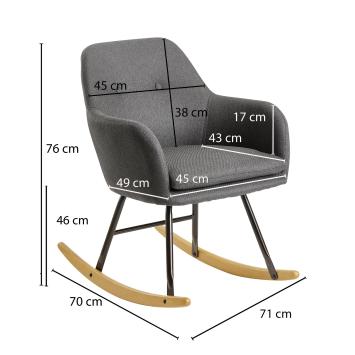 schommelstoel grijs structuurstof