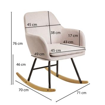 schommelstoel rose structuurstof