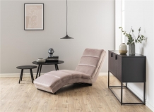 lounche bank fluweel rose