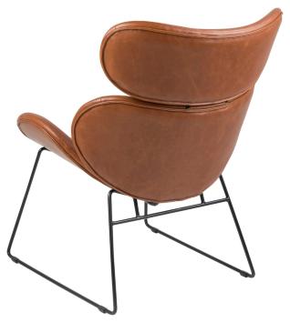 Trendy design fauteuil cognac zwart