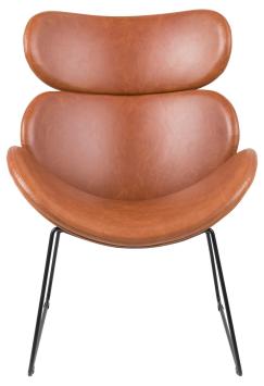 Trendy design fauteuil cognac zwart