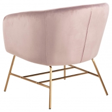 Rammy fauteuil velours rose