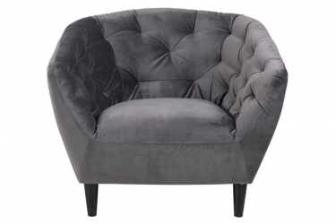 fauteuil velours donkergrijs