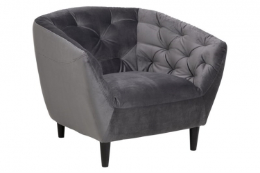 fauteuil velours donkergrijs