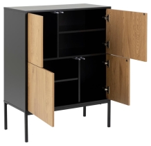 highboard kast zwart eiken 80 cm