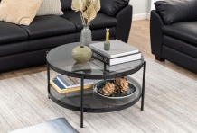 ronde salontafel smoked glas 79 cm