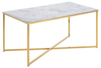 salontafel goud wit marmerlook 90 cm