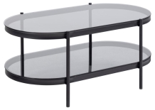 ovale salontafel smoked glas 95 cm