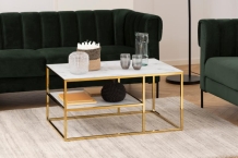 salontafel marmerlook wit goud 90 cm