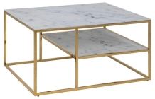 salontafel marmerlook wit goud 90 cm