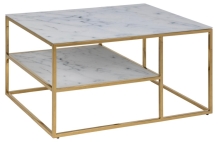 salontafel marmerlook wit goud 90 cm