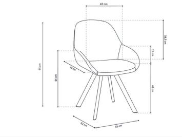 Eetkamerstoel grijs stof PU