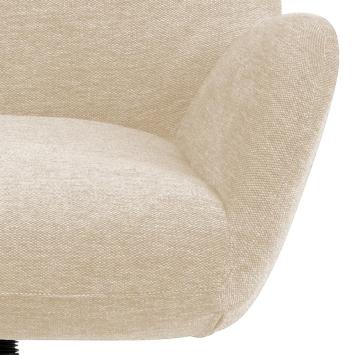 fauteuil met voetstoel creme