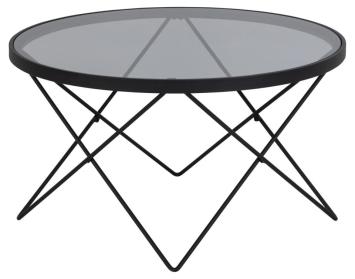 ronde salontafel smoked glas 80 cm