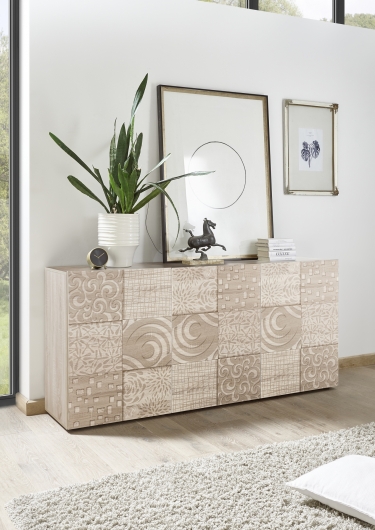 miro dressoir eiken met zeefdruk