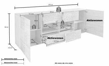 miro dressoir wit 241 cm