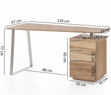 computer bureau eiken 150 cm