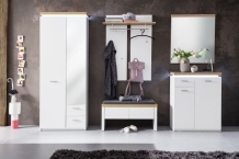 garderobe kast wit eikenlook