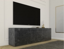 tv meubel marmerlook antraciet 210 cm